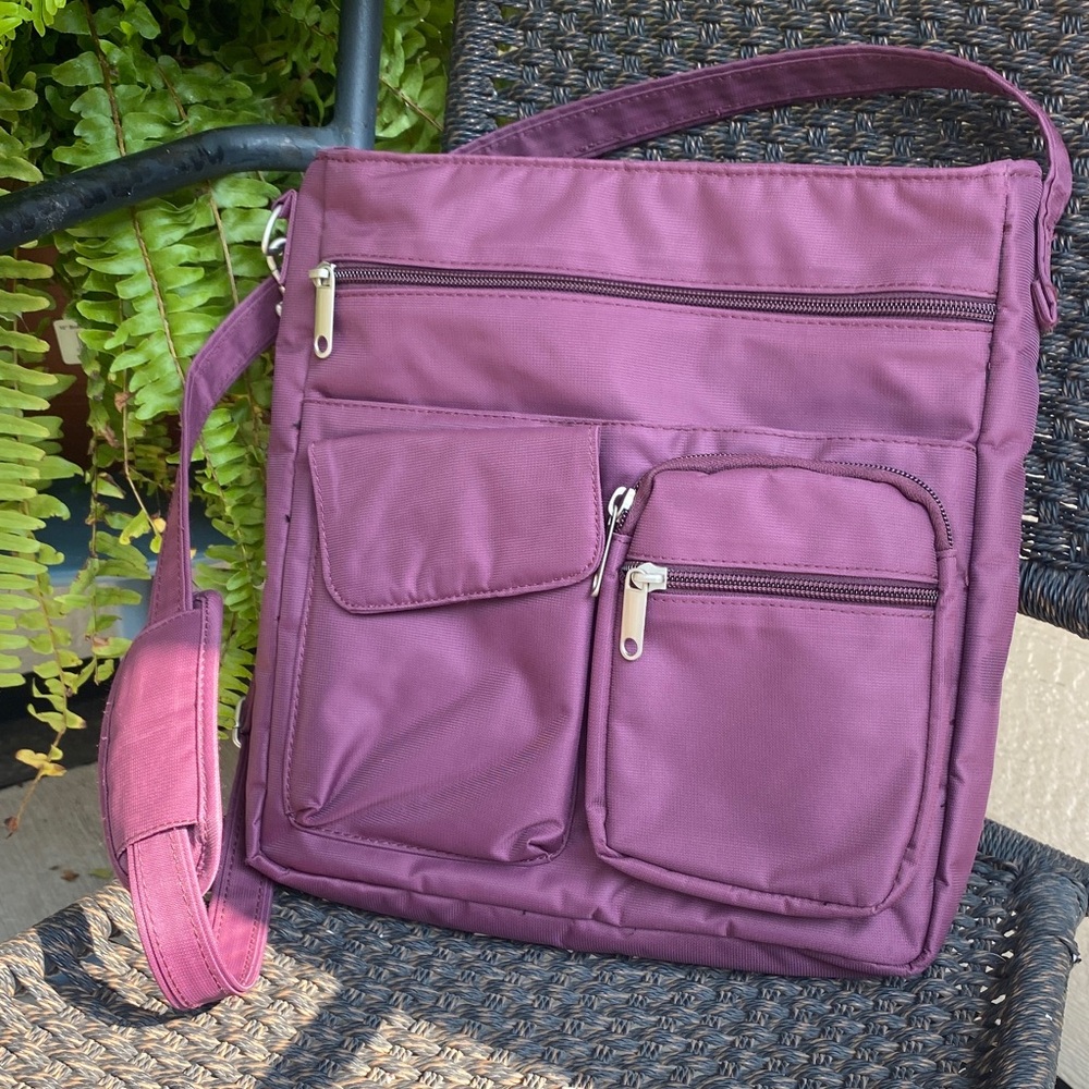 Travelsmith RFID defense purple crossbody